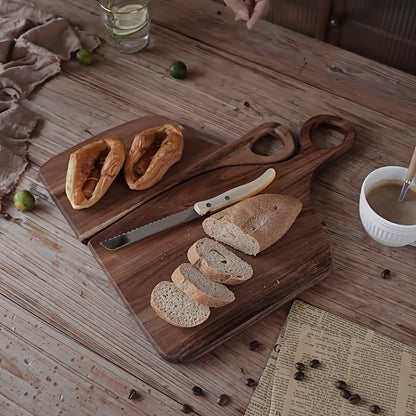 2pcs Heavy-Duty Wood Cutting Board Set - Extra-Thick Wooden Chopping Board for Meat, Bread And Cheese - Reversible Kitchen Board with Non-Slip Handle, Perfect Gift for Thanksgiving, Halloween, Christmas