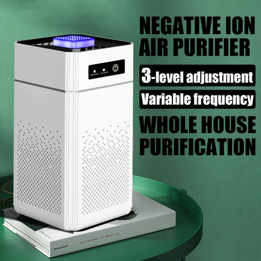 Portable Negative Ion Air Purifier with HEPA Filter, USB Powered Desktop Air Cleaner Removes Odors Dust Smoke Pollen, 51-150 m³/h Airflow, Compact Air Purifier for Bedroom Office Car Travel