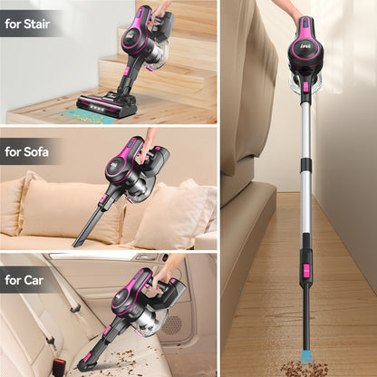 Vacuum Cleaner Cordless & Corded 2-in-1, INSE 35-70KPA Powerful Suction 6-in-1 Handheld Vacuum with Detachable Battery, 45-Min Runtime, 50.5oz Dust Cup, LED Brush – For Home Hardwood Floor Carpet Pet Hair