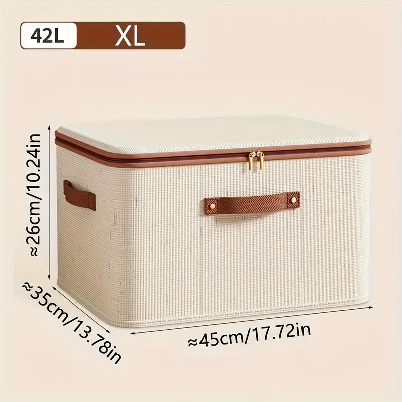 2 Pack Foldable Storage Bins With Lids- Large Capacity, Space Saving Storage Organizer For Clothes, Blankets, Books, Under-Bed Storage