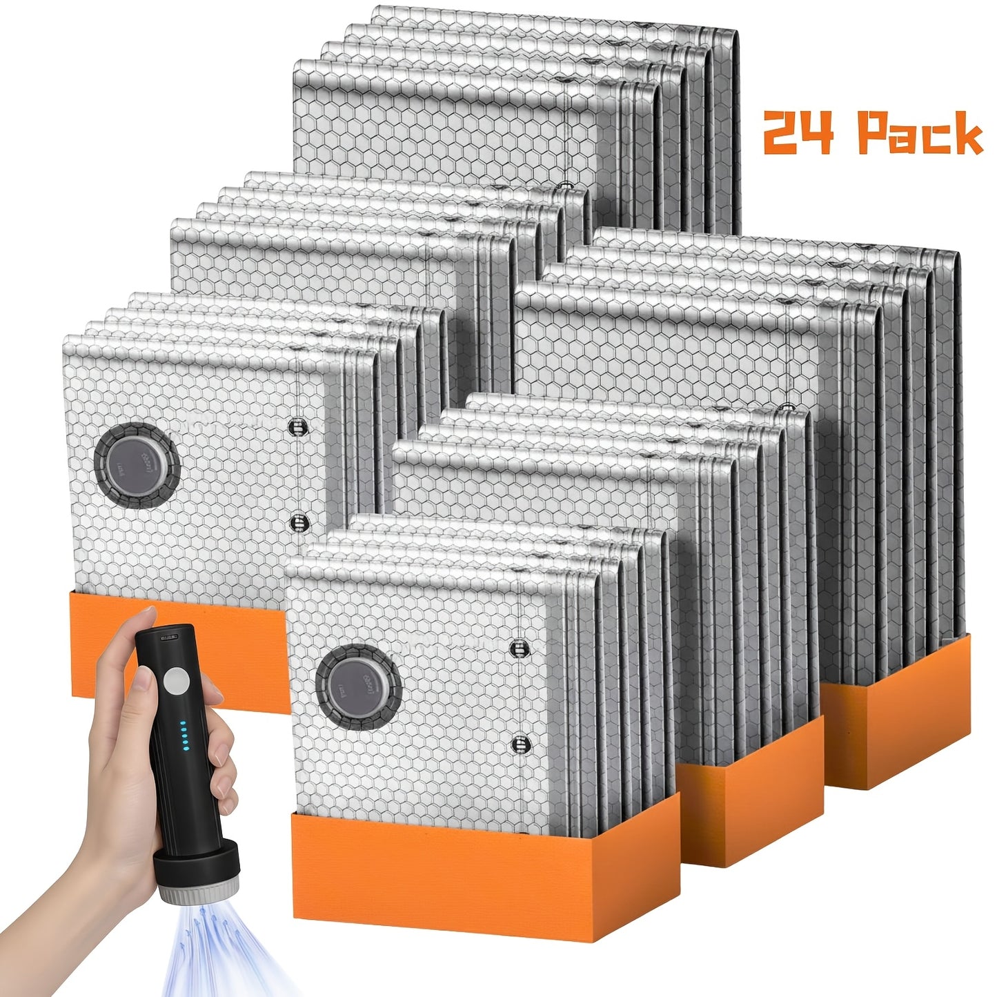 24 Pack Travel Compression Bags with Pump, Vacuum Storage Pouches for Clothing, Space Saving Sealing Bags for Backpack And Suitcase