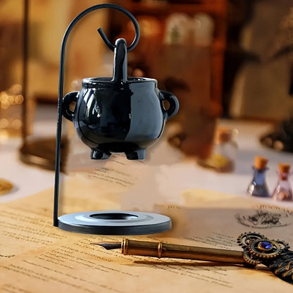 Hanging Incense Holder Essential Oil Warmer, Black Ceramic Wax Melter, Diffuser Tealight Holder - Ideal for Yoga, Meditation, And Spa - Witch-Style Home Decor, Candle-Free - Thanksgiving Gift Christmas Gift