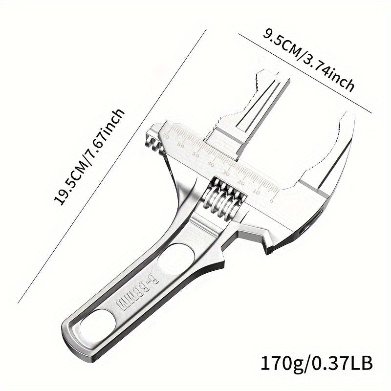 Multifunctional Bathroom Wrench Tool Saves Space And Has Various Functions, Adjustable Bathroom Wrench Saves Space And Multifunctional,  Double-ended Wrench Open-ended Wrench Bathroom Water Heating  And Sink Repair Tool
