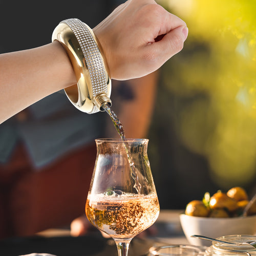 1pc Fashionable Stainless Steel Bangle Flask For Ladies - Discreetly Hides Wine, Cocktails & Spirits - Perfect Party Accessory For Summer Entertaining - Premium Kitchen Must-Have Christmas And Halloween Gifts