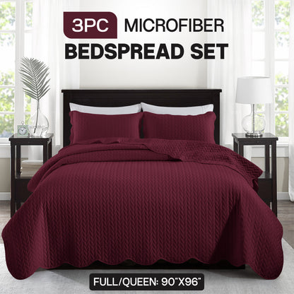3pcs Bedspread Set Bedspreads with free Pillow Shams - Leaf Pattern Soft & Breathable Bedspread Lightweight Microfiber Bedspread - Modern Style Floral Pattern Coverlet For All Seasons - Christmas Gifts For Family And Friends (1 Bedspread, 1 Or 2 Pillow Sh