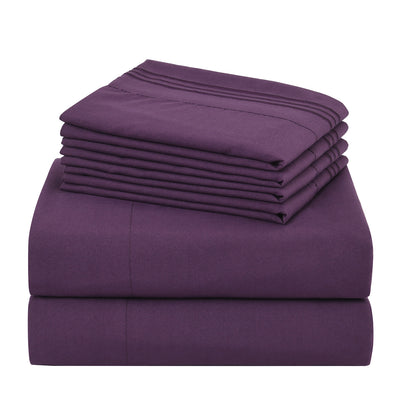Hotel Grade 6 Piece Breathable Sheets Set 18" Deep Pockets - Easy Fit Twin Full Queen King Bed Sheets & Pillowcases, Microfiber, 100 GSM, All-Season Comfort, Machine Washable, Solid Color Bedding Accessories, Smooth Texture, Microfiber Fabric