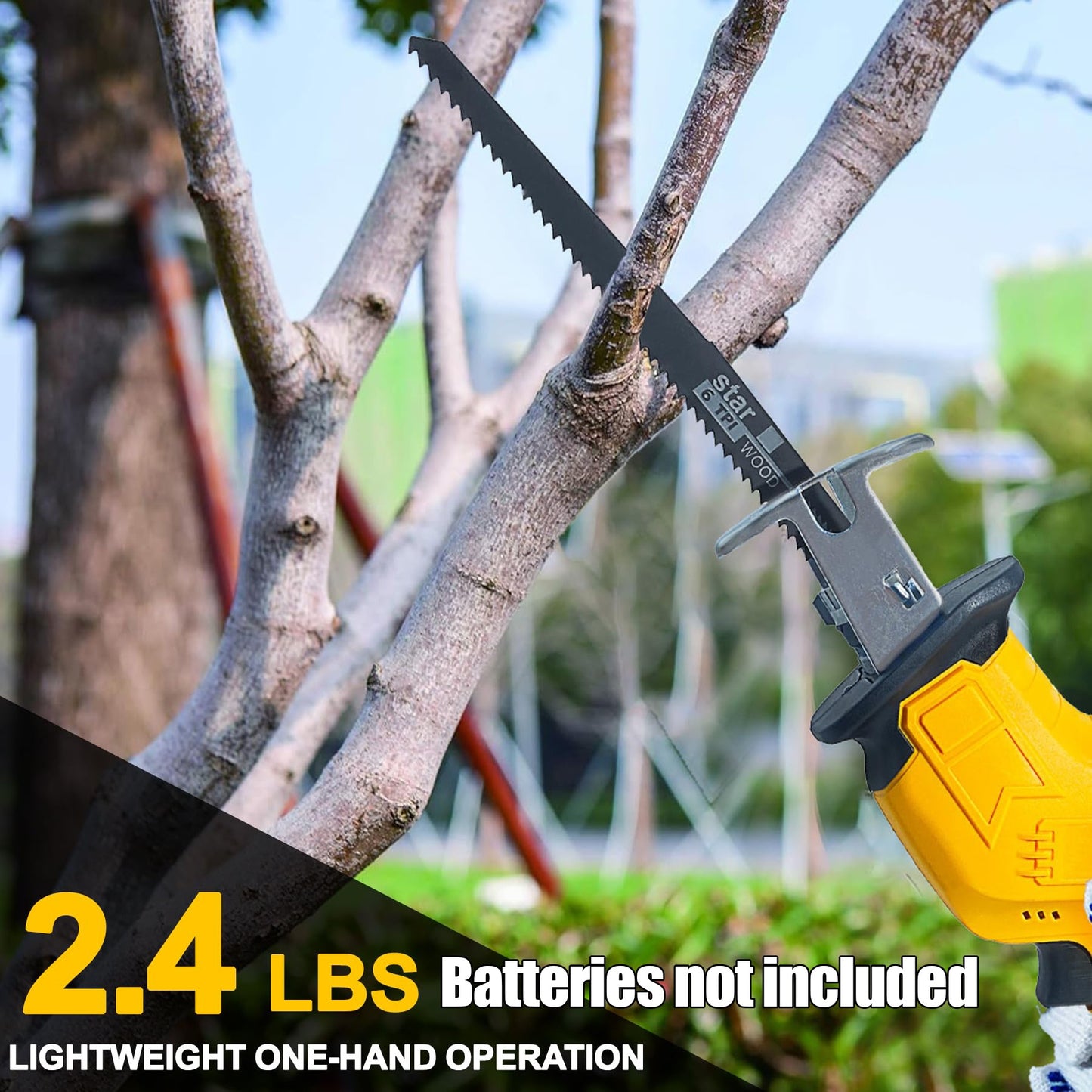 Cordless Reciprocating Saw for Dewalt 20V Battery, Brushless Power Reciprocating Saw, 0-3500SPM Variable Speed, Tool Free Blade Replacement, 4pcs Saw Blade, Used for Wood/metal/PVC Cutting, (battery Not Included)