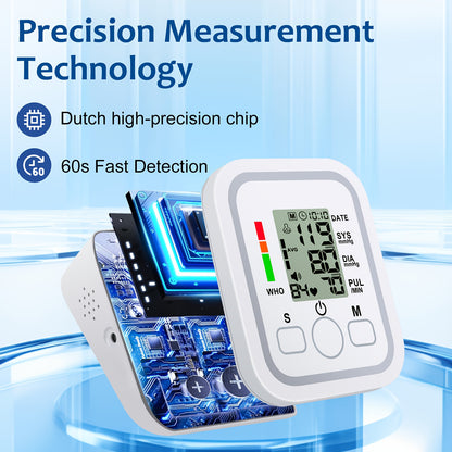 Upper Arm Blood Pressure Monitor | Large LCD Display, One-Touch Operation, Voice Broadcast, Heart Rate Detection, Hypertension & Irregular Heartbeat Alerts, 2x99 Memory, 8.7-14.2 Inch Adjustable Cuff | Home Use for Seniors & Pregnant Women