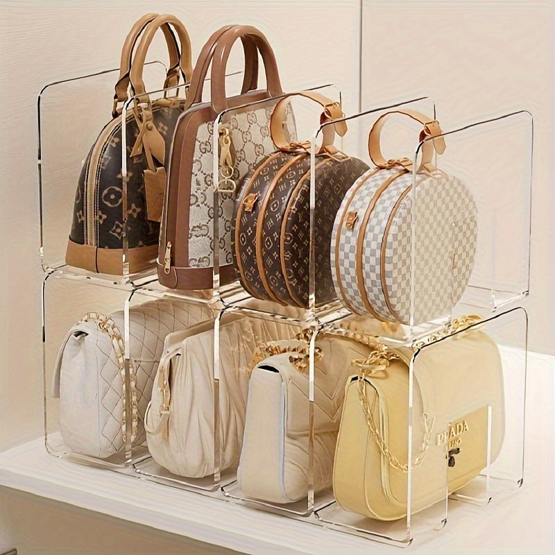 4-piece Transparent Bag Storage Magic, Plastic Partition Board, Wardrobe Classification Placement, Book Storage Shelf, For Home, Dormitory And Bedroom