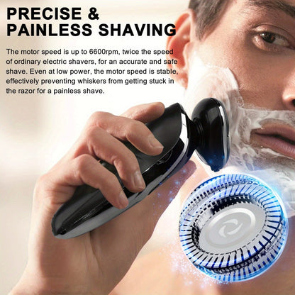Cordless Electric Shaver for Men with a Rechargeable Battery, Featuring a 3D Floating Cutter Head And an LED Display, Perfect As a Valentine'S Day Gift for Boyfriends