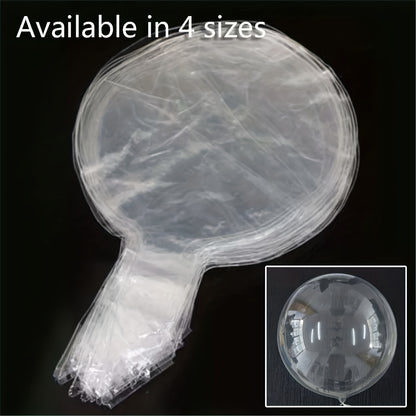 christmas 10-Pack Large Transparent Helium Balloons 18"/20"/24"/36" - Clear Party Decorations for Weddings, Birthdays, Christmas, Halloween, Mardi Gras - Helium-Ready with Sturdy Neck & Base, No Electricity Needed (LED String Not Included) - Durable