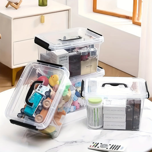 12.7qt, 20.8qt 6pcs Stackable Clear Plastic Large Capacity Storage Bins with Lids - Suitable for Home Storage, Office File Organization, Multi-purpose Storage Boxes, Miscellaneous Item Storage and Organization - A Great Helper for Home Storage