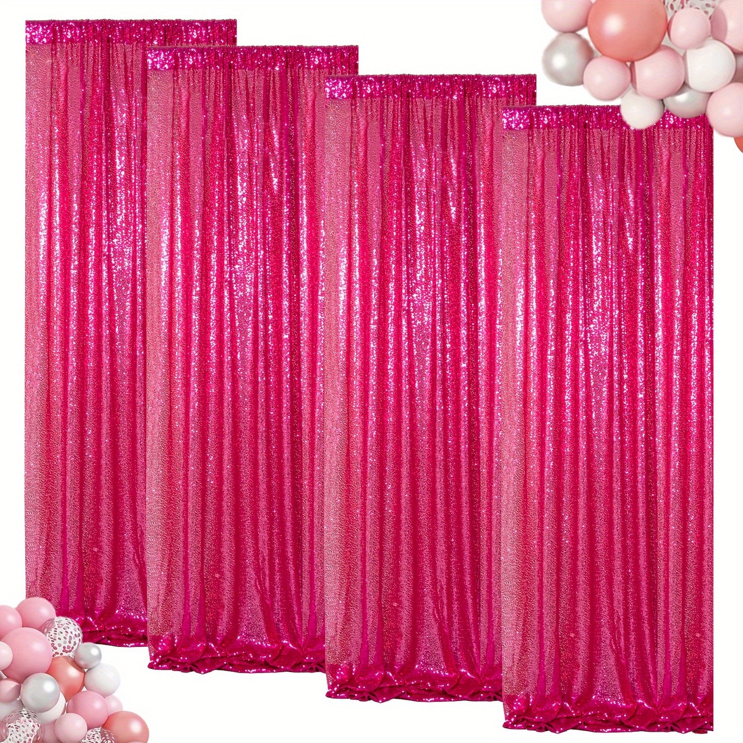 Sequin Backdrop Curtain for Party Wedding - 4x8ft Shimmering Glitter Curtain for Birthday Photo Booth Stage Decoration, Easy Hang, Multi-Color