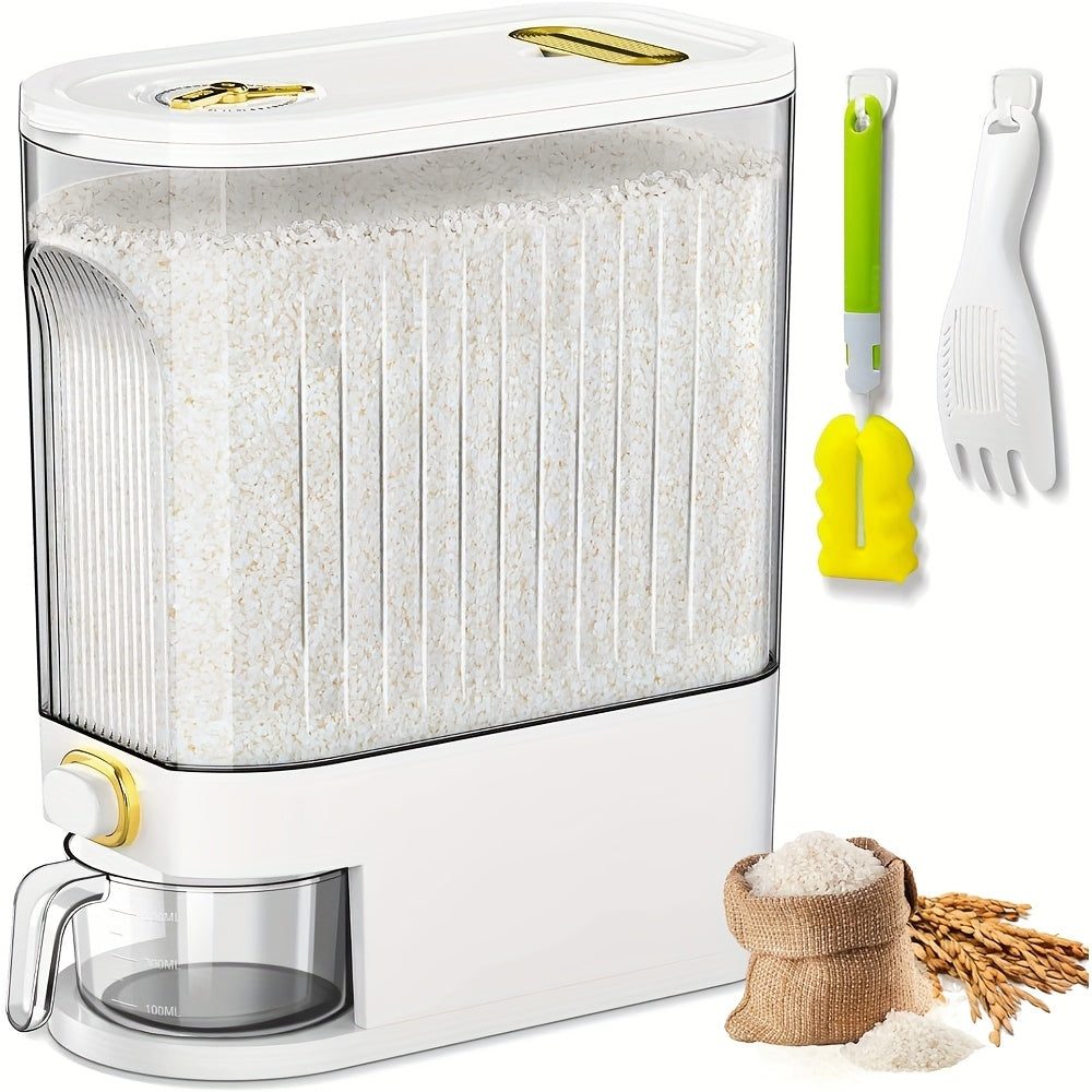 11/22-pound Large-capacity Rice Container Comes with A Measuring Cup And Time Markings, Perfect for Kitchen Organization And Pantry Storage Of Grains And Dry Foods