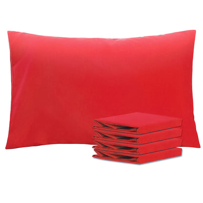 4 Pack 20x30 Brushed Microfiber Pillowcases | Envelope Closure, Soft, Wrinkle-Free, Fade-Resistant, Solid Color, Viscose Blend