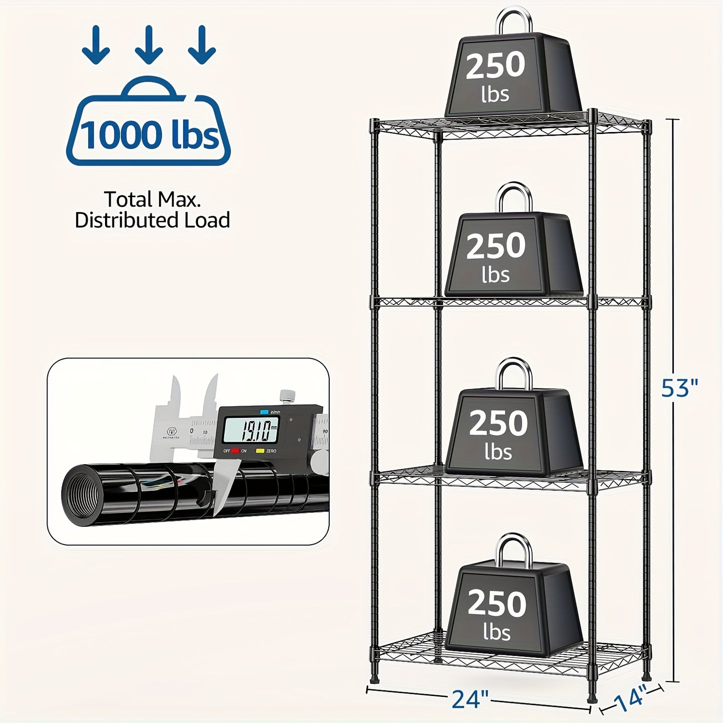 MZG Heavy-Duty Adjustable 5/4 Shelf Metal Storage Shelving Unit - Industrial Garage, Pantry, Kitchen, Workshop Organizer Tool-Free Assembly, Space-Saving Shelving Rack For Home, Commercial Use Open Shelf Design, Sturdy Construction, Utility Shelves