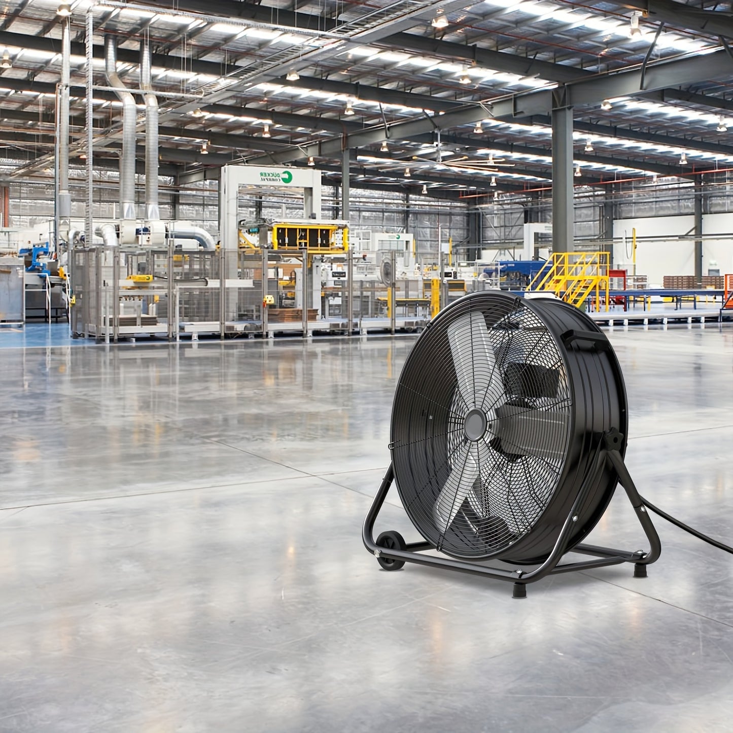 Industrial Drum Fan High Velocity Floor Fan 24/30 Inch 3-Speed Heavy Duty Metal Air Circulator 360° Tilt with Casters ETL Listed for Warehouse Garage Patio Commercial Use