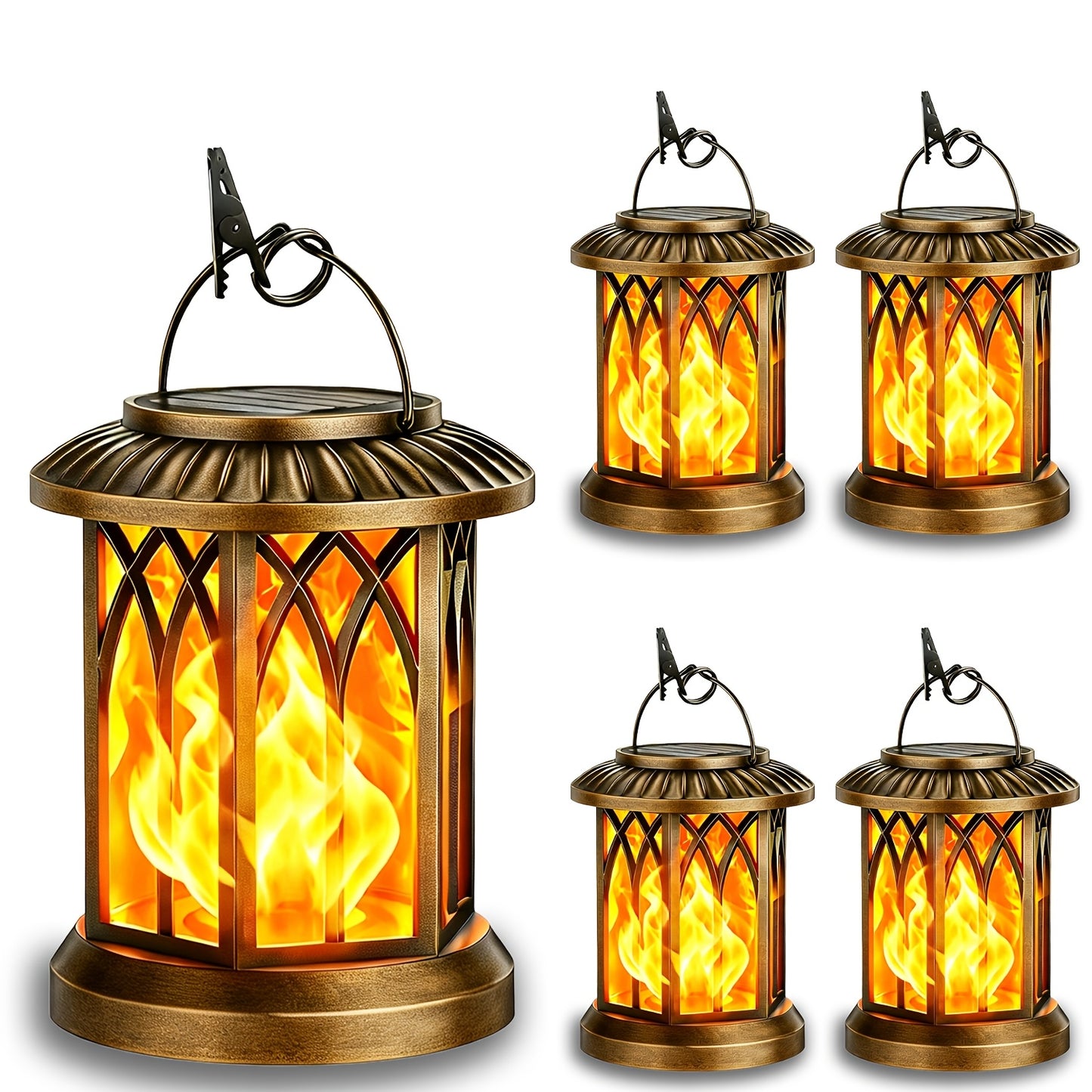 2/4Pack Solar Lantern Outdoor Lights, Christmas Light, Upgraded Flickering Flame Solar Lanterns Lights Outdoor IPX5 Waterproof, Hanging Outdoor Solar Lanterns Lights, Auto On/Off Up to 12Hrs Lanterns for Yard Garden Decor