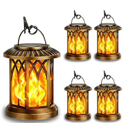 2/4Pack Solar Lantern Outdoor Lights, Christmas Light, Upgraded Flickering Flame Solar Lanterns Lights Outdoor IPX5 Waterproof, Hanging Outdoor Solar Lanterns Lights, Auto On/Off Up to 12Hrs Lanterns for Yard Garden Decor