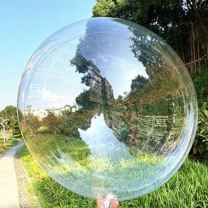 christmas 10-Pack Large Transparent Helium Balloons 18"/20"/24"/36" - Clear Party Decorations for Weddings, Birthdays, Christmas, Halloween, Mardi Gras - Helium-Ready with Sturdy Neck & Base, No Electricity Needed (LED String Not Included) - Durable