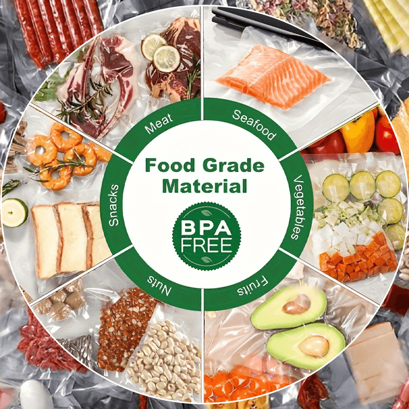 Vacuum Sealable Bags in Various Sizes - Reusable Airtight Food Storage Bags Keep Meats, Fruits, And Vegetables Fresh - No Power Source Needed, a Must-Have for Kitchen Organization