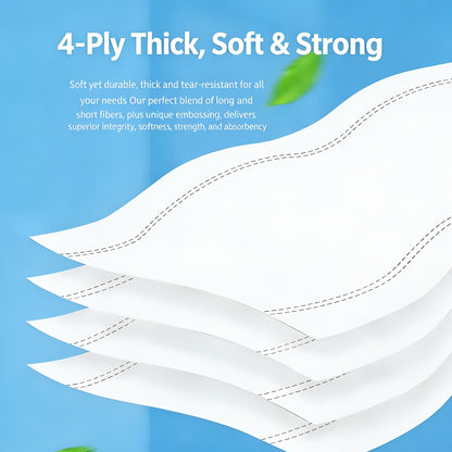 Toilet Paper Bulk 10 Roll 4-Ply Super Soft Thick Undyed Bath Tissue - Strong & Durable No Crumble Bathroom Tissue Rolls for Home, Hotel, Office, Dining & Restaurant Use, 1/2/3 Pack