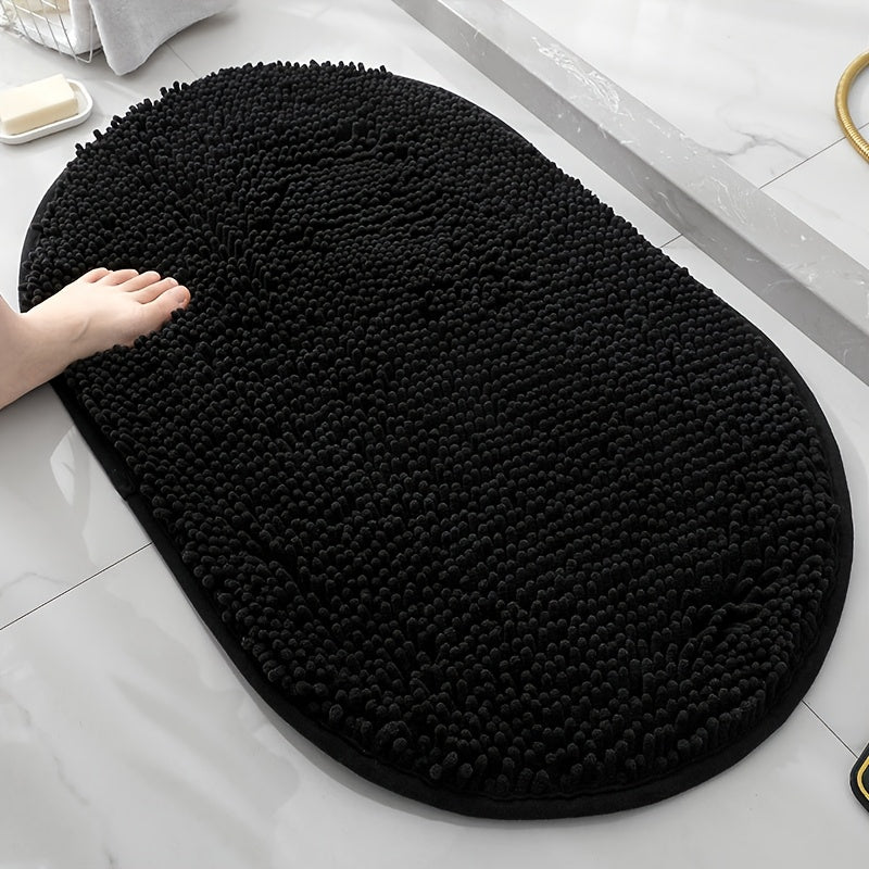 1pc, Chenier Bathroom Non-slip Mat - Super Absorbent Soft Carpet Non-slip Design Suitable For Bathroom Kitchen Indoor And Outdoor, Anti-slip Dog Mat/pet Mat, Comfortable And Durable Easy To Clean Oval Floor Mat