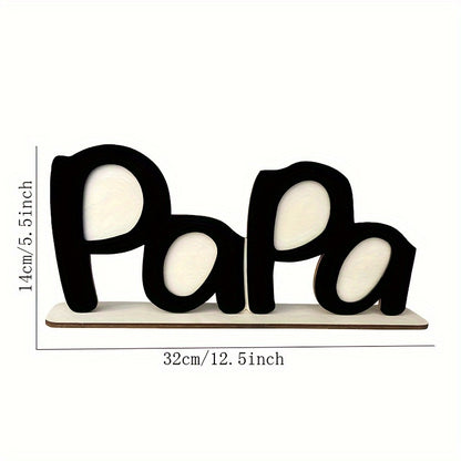 1pc "PaPa" Wooden Photo Frame - Circular Classic Design, Horizontal Desktop Display, Durable Wood Material, Sentimental Gift for Dad, Husband, Grandfather - Home Decor & Birthday Present