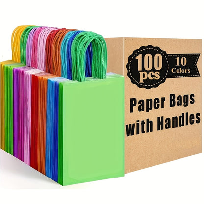 Gift for Her/Him 20/40/100pcs Small Paper Gift Bags with Handles, Kraft Paper Party Favor Bags Bulk for Kids Birthday, Baby Shower, Crafts, Wedding, Party Supplies, Teacher Appreciation Gifts, Graduation Decorations Class of 26, Party Supplies