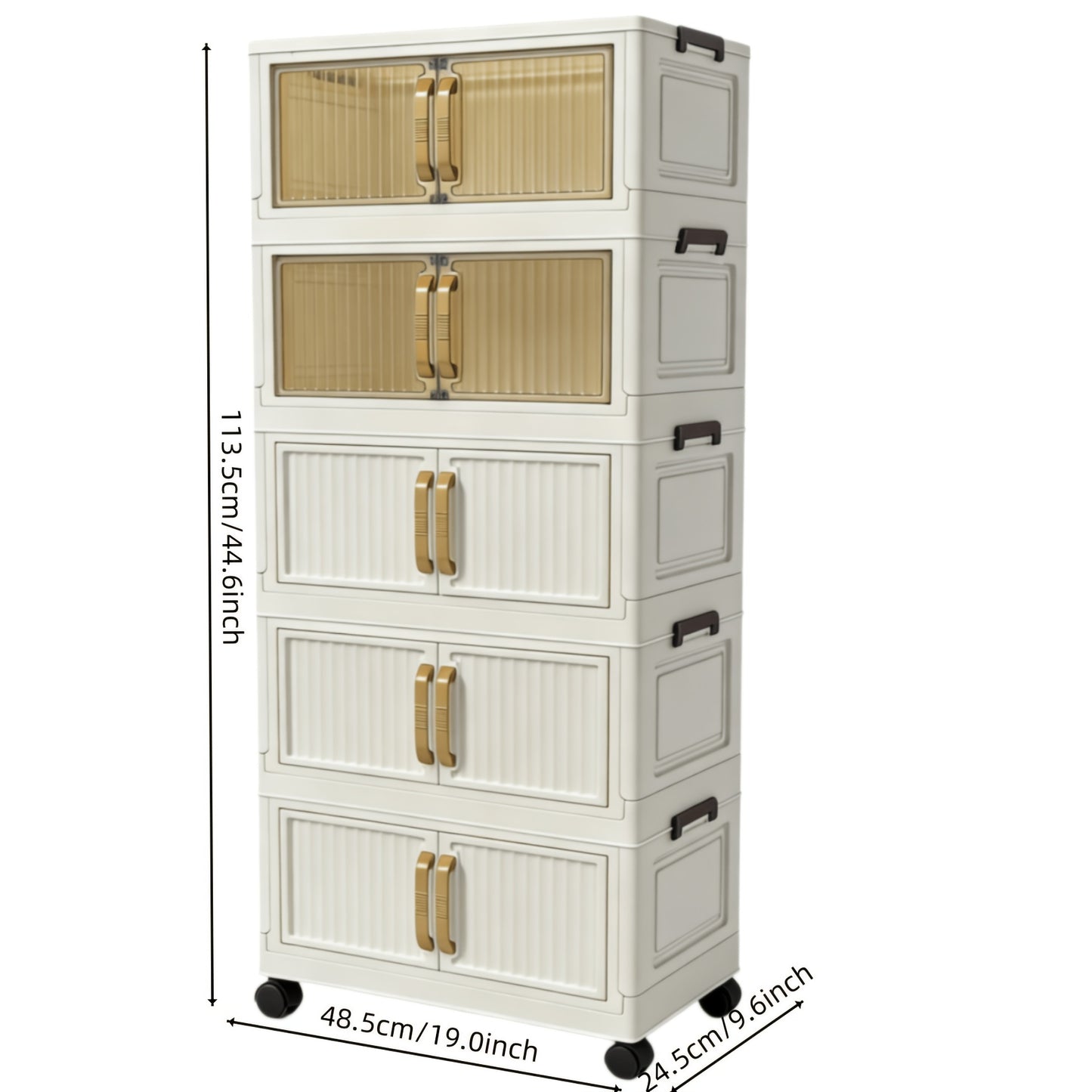Multi-Functional Foldable Storage Cabinet, with 5-Tier/3-Tier Large Capacity, Space-Saving, Suitable for Entrance, Corridor, Bedroom And Living Room
