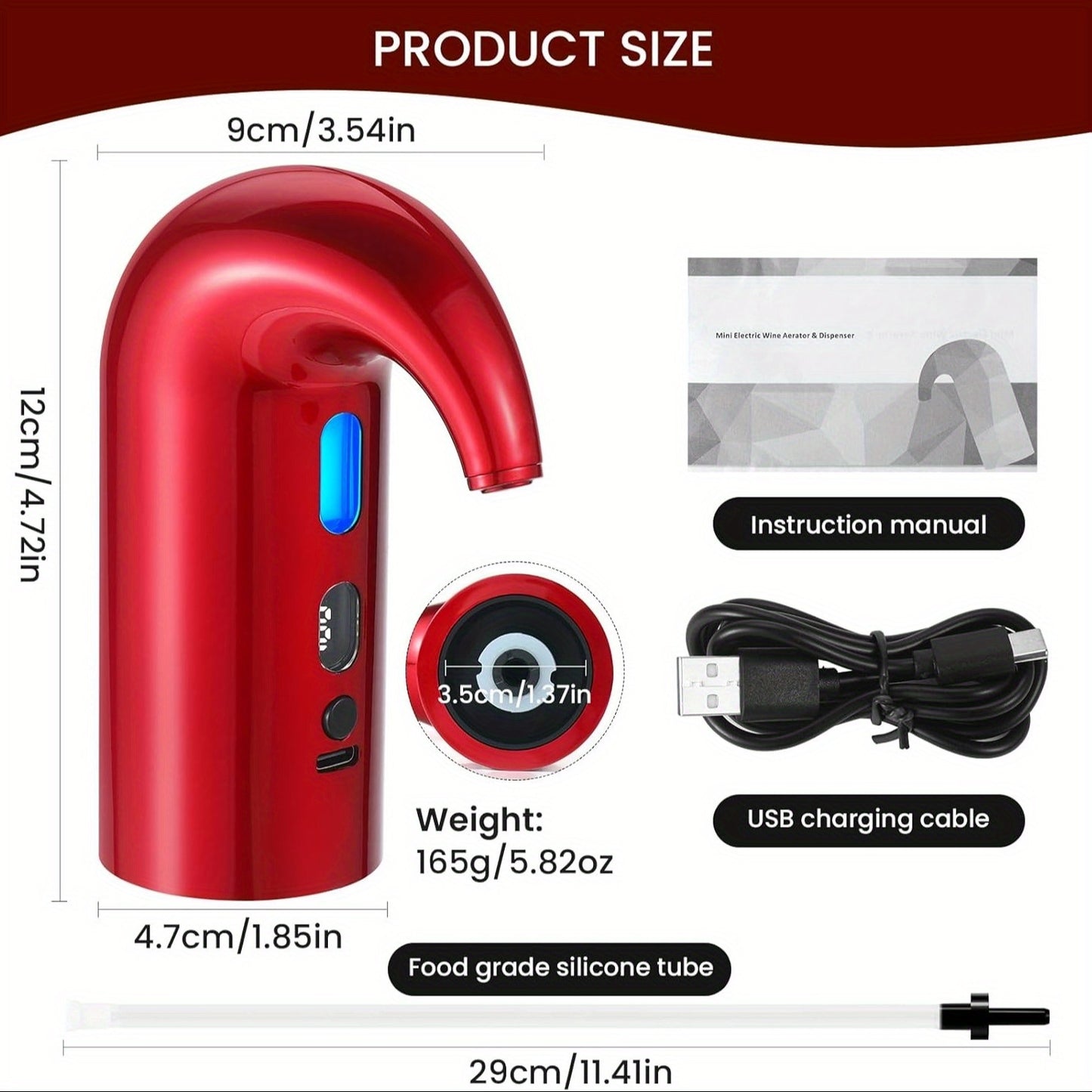 3-in-1 Mini Electric Wine Aerator, Decanter & Dispenser Set: USB Rechargeable Automatic Wine Pourer, With Wine Opener, Wine Stopper, Deal Gift For Wine Lover