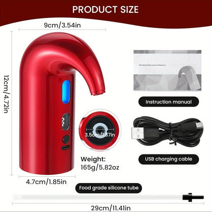 3-in-1 Mini Electric Wine Aerator, Decanter & Dispenser Set: USB Rechargeable Automatic Wine Pourer, With Wine Opener, Wine Stopper, Deal Gift For Wine Lover