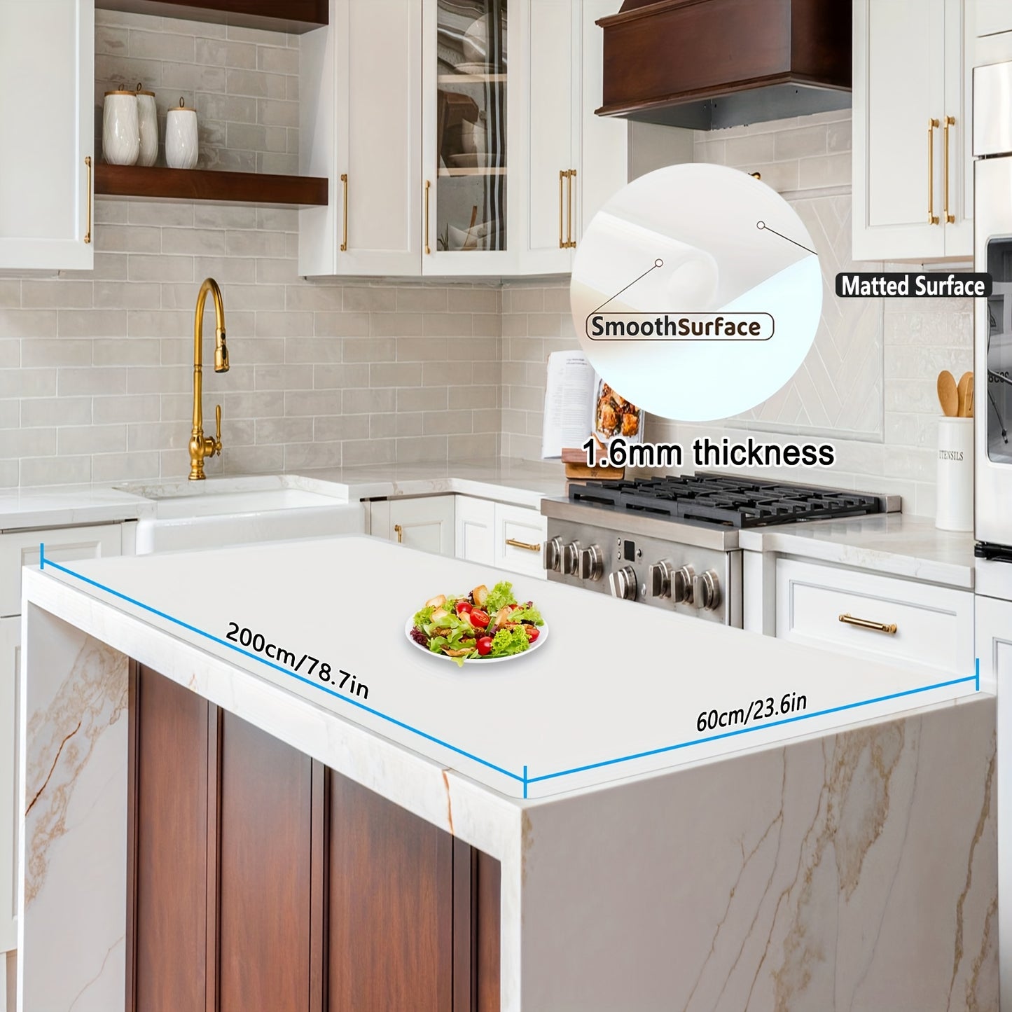 Extra Large Silicone Mat, Silicone Mats for Kitchen Counter, Nonslip Heat Resistant Mat, Multipurpose Countertop Protector, Nonstick Waterproof Craft Mat Table Placemat