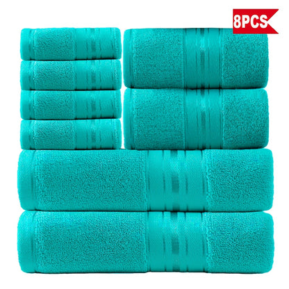 Luxury 8pcs Bath Towel Set, 100% Cotton Premium Hotel Quality, Includes 2 Bath Towels, 2 Hand Towels, 4 Washcloths, Soft Absorbent Spa Towel Collection, Ideal for Bathroom, Hotel, SPA
