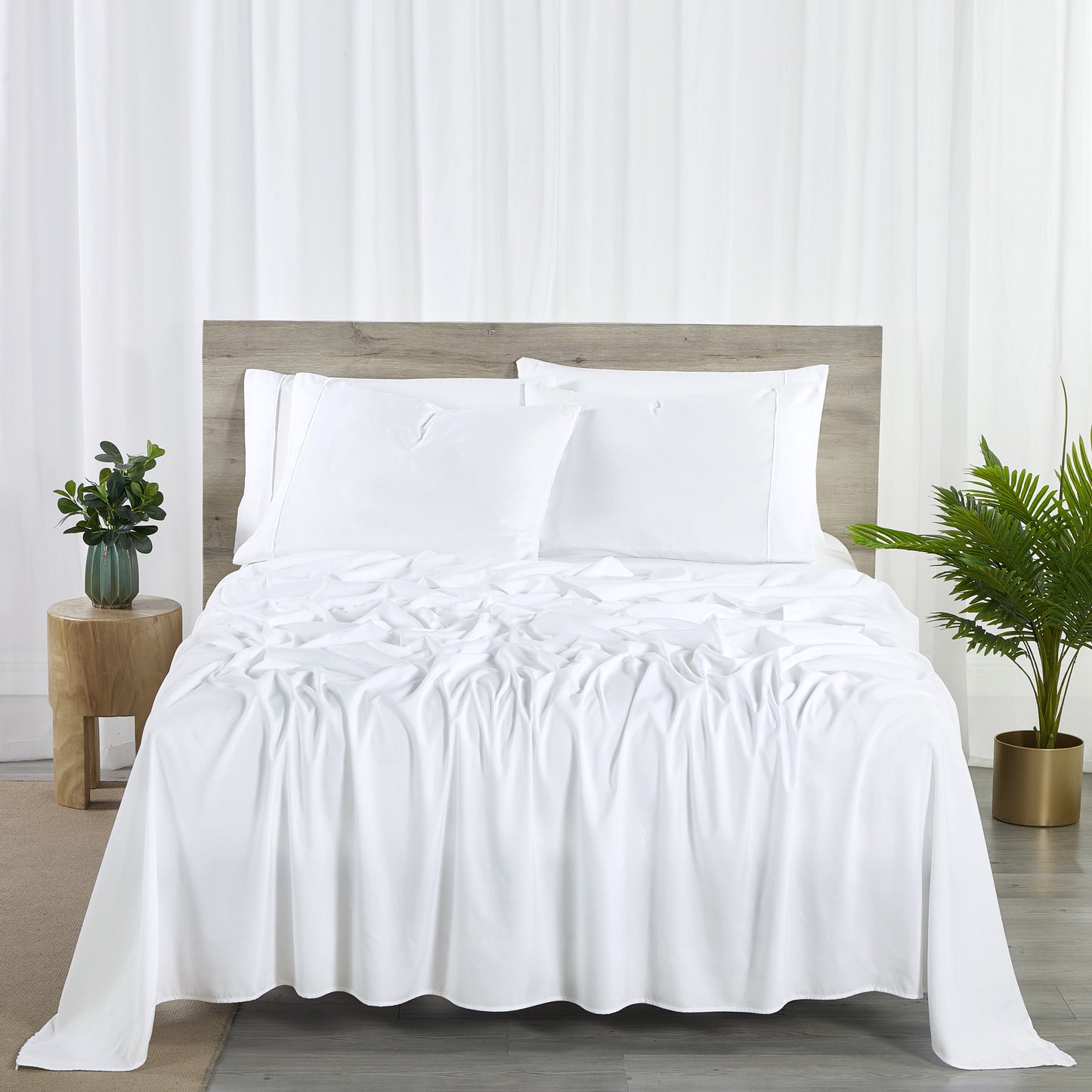 Dan River Bamboo 2000 Thread Count 6-Piece Sheet Set with SnugGrip - Extra Wide Elastic Band on Fitted - Soft, 16 Inch Deep Pocket - Shrink & Wrinkle Resistant