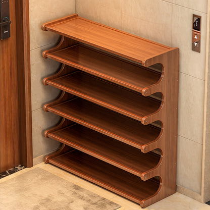 3/5/6 Layers Storage Rack, Bamboo Shoe Rack, Space-Saving Shoe Rack - Multi-Layer, Freestanding Organizer with Wood Grain End for Dorms & Entryways, Easy Assembly, Brown, Christmas Gift