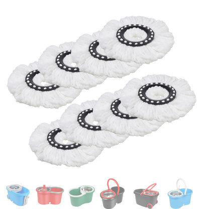 4/8 Pack Spin Mop Replacement Head 360° Microfiber Mops Refills Easy Cleaning Round Shape Standard Size