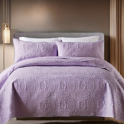 3pcs Bed Quilt Set, Bedding Set Soft Comfortable for Bedroom, Guest Room (1*Bed Quilt + 2*Pillowcases, Without Core)