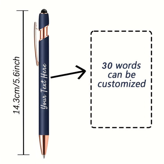 Personalized Metal Ballpoint Pens 10pcs Custom Engraved with Name or Logo - Smooth Black Ink, Elegant Business Gift Pens for Daily Office Use, Christmas, Thanksgiving, Halloween, Corporate Giveaways
