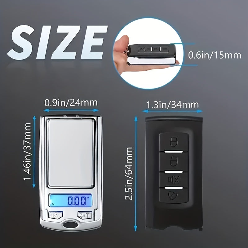 1 Mini Digital Backlit Pocket Scale 0.01g Precision, Portable Keychain Scale for Jewelry, Herbs, Food, Kitchen