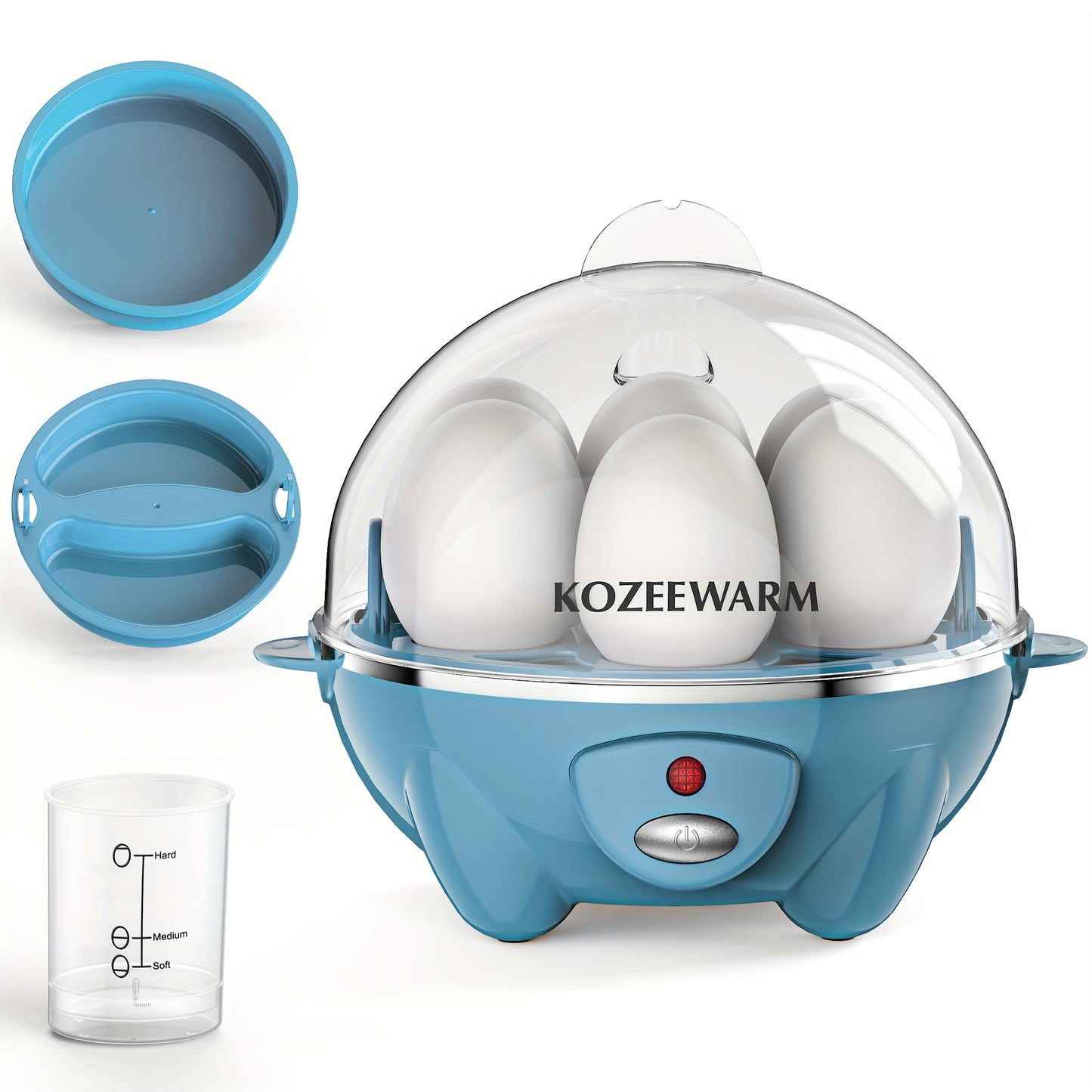 Egg Cooker with Auto Shut-Off – Single & Double Layer Electric Egg Boiler for Hard Boiled, Soft Boiled, Scrambled, Omelette Eggs, Steamed Vegetables & Dumplings