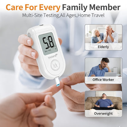 1 Monitor, 1 Needle, 50 Test Strips, 50 Needles | FDA Cleared Blood Glucose Meter Kit | Large Display, Quick 5-Second Results, No Coding Required, USB Powered, Rechargeable Battery | Perfect for Home and Travel, Great Valentine'S Day for home Gift