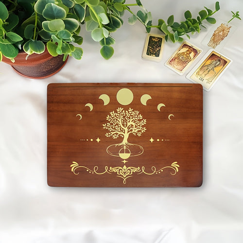 1pc of Bohemian-Style Wooden Display Stand, Made from Manufactured Wood, Designed for Meditation And Witchcraft Decoration, Featuring a Religious Theme for Ramadan, Requires No Electricity, Serves As a Spiritual Tabletop Organizer