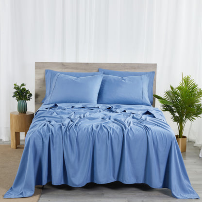 Dan River Bamboo 2000 Thread Count 6-Piece Sheet Set with SnugGrip - Extra Wide Elastic Band on Fitted - Soft, 16 Inch Deep Pocket - Shrink & Wrinkle Resistant