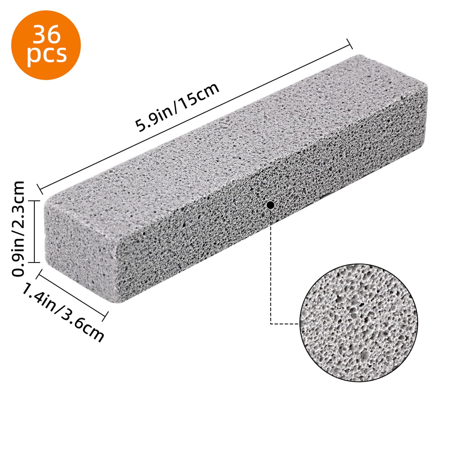 WHONLINE 36 Pack Pumice Stones for Toilet Cleaning Bowl Stick,Pumice Scouring Pad Pumice Stick Cleaner for Cleaning Toilet, Bathtubs, Kitchen Sink, Grill, Household, For Halloween And Christmas