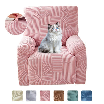 Elastic Jacquard Recliner Sofa Cover, Single Seat Relaxing Reclining Chair Covers, Relax Armchair Cover Furniture Protector for Living Room Bedroom Office Decor