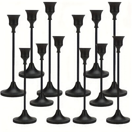 12pcs/6pcs Metal Bell Candlestick, Christmas, Halloween Table Decoration, Candlelight Dinner Photo Props, Anniversary Wedding Decoration, Home Hotel Decoration, Birthday Gift, Suitable for Table Center Decoration, Wedding, Catering, Party (Without Candle)