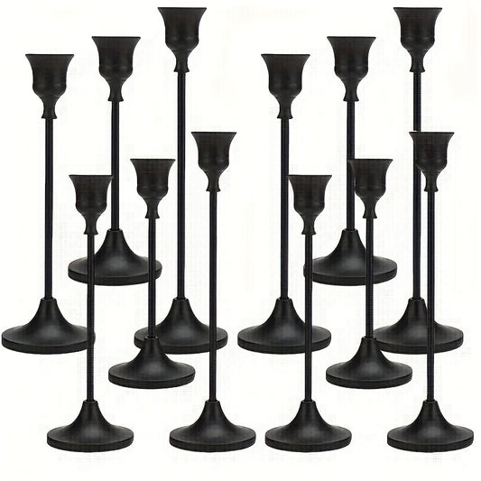 Metal Bell Candlestick Holders Set – Vintage Copper & Black Taper Candle Holders for Wedding Centerpieces, Christmas Table Decor, Halloween, Anniversary, Birthday Party, Home & Hotel Decoration