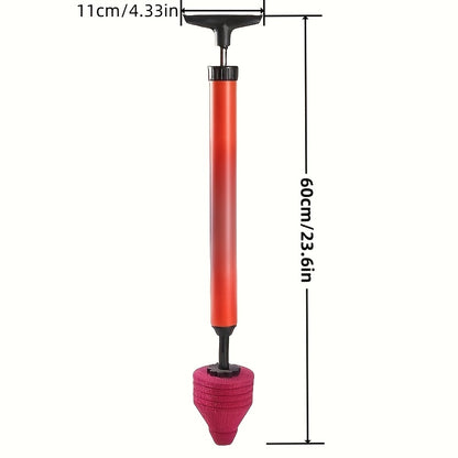 Toilet Plunger Heavy-Duty Air Pressure Drain Cleaner - Pipe Unclogger with Ergonomic Handle, Suction Cup Clog Remover for Toilet Sink Shower Bathtub, Efficient Bathroom Unclogging Tool, 1pc