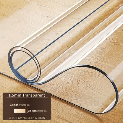 1pc 1.5mm Thick Rectangular Tablecloth, Transparent PVC Table Cover, Heat-resistant High-quality Scratch-resistant Table Cover, Hotel Restaurant and Coffee Table, Home Dining Device, Heat-resistant Cover, Protective Table Mat, High Quality Tablecloth